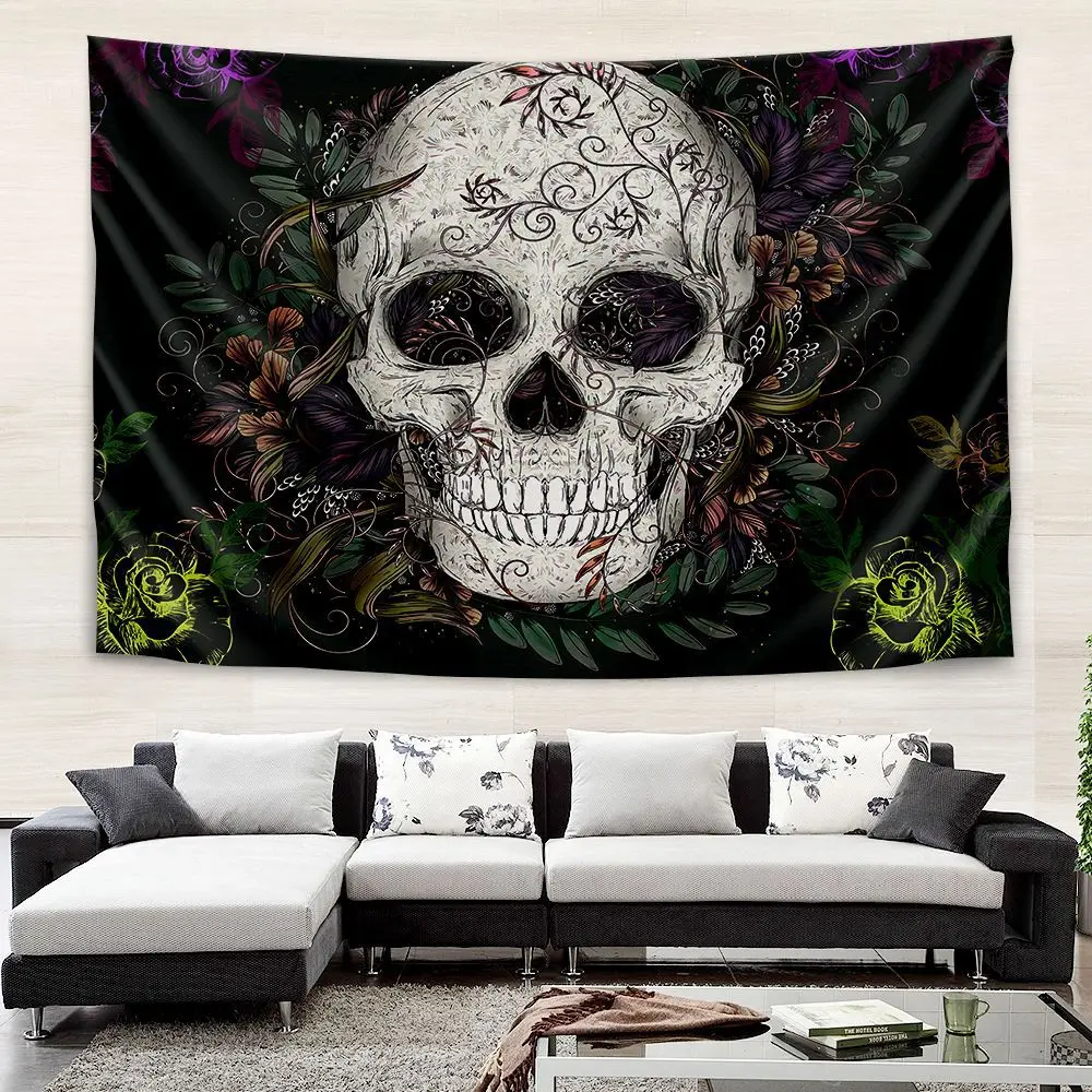 

Skull Leave Wall Tapestry Room Decor Aesthetic Tapestry Home Bedroom Decoration Yoga Meditation Tapestries