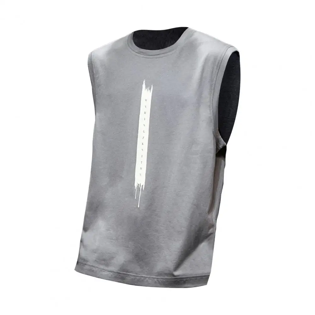 

Men Sleeveless Vest Men's Casual Sport Vest with O-neck Sleeveless Design Thin Pullover Tops for Basketball for Streetwear
