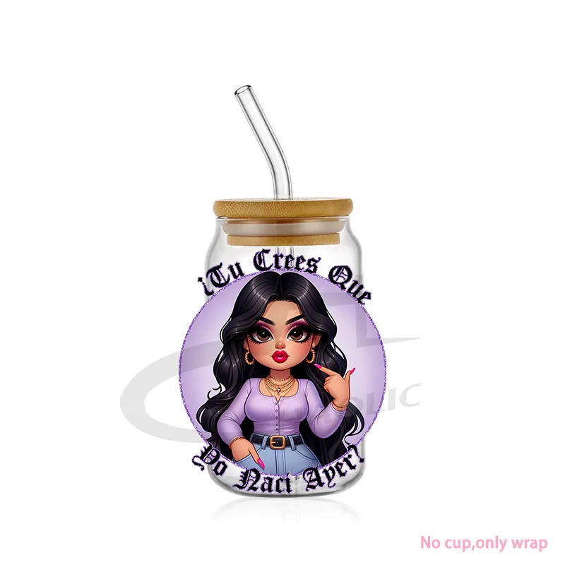 Mama Chingona Latina Decal Bundle Glass Can Wrap Gift For Mom Libbey Wrap Girl Mom Era Mother&rsquo;s Day UV DTF Cup