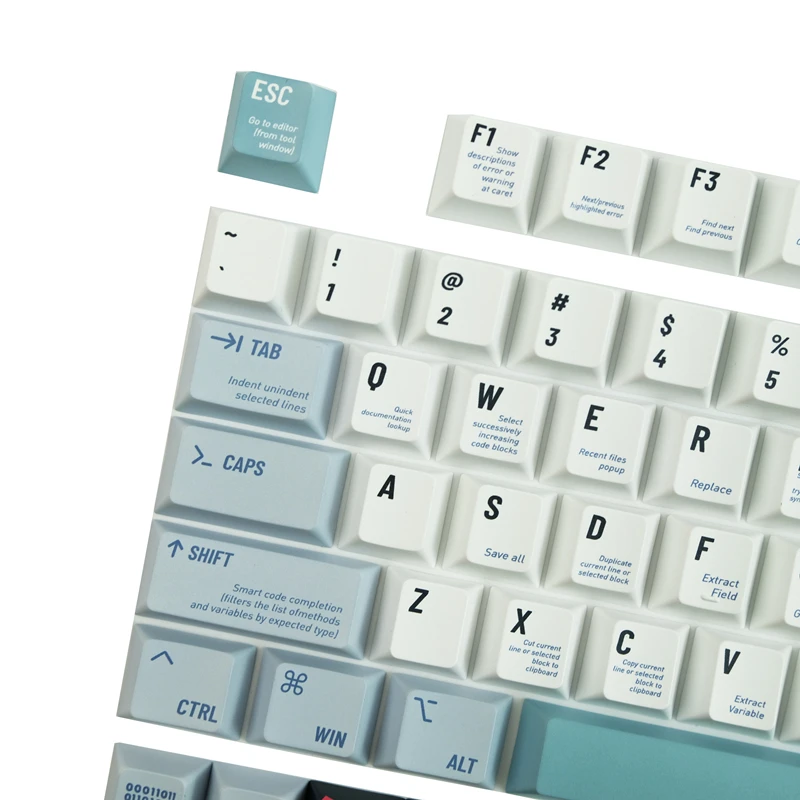 Olá Mundial Pbt Programador Caps Chave Lados Dye Subbed Keycaps Cherry Perfil Keycap para 61 64 68 87 980 104 Hhkb 142 Chaves Set - Imagem 3