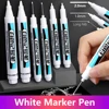 White Permanent Paint Pen Acrylic Maker Waterproof Oily Pens for Wood Plastic Leather Glass Stone Metal Canvas Ceramic Marker 1