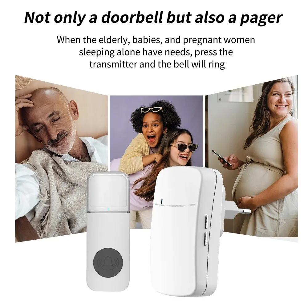 Wireless Doorbell Waterproof 150M EU UK US Plug Remote Control Intelligent Doorbell 38 Melody Alarms wireless doorbell