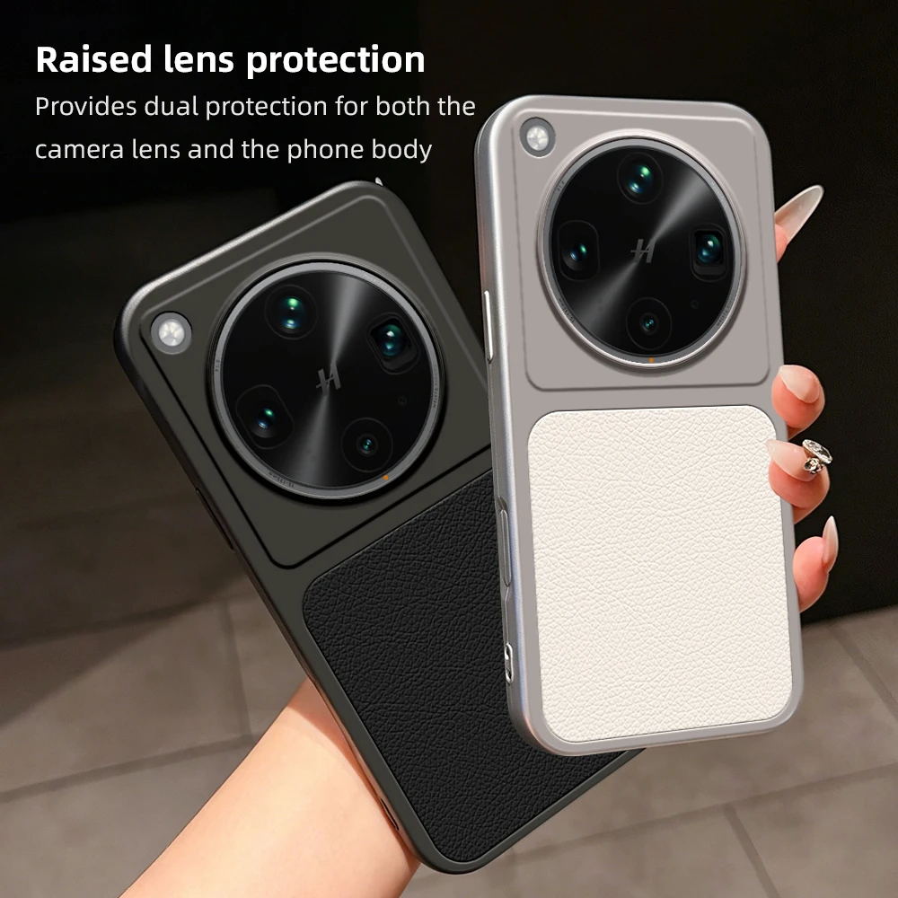 Luxury Leather Case with Lens Protection & Matte Finish – Premium Back Cover