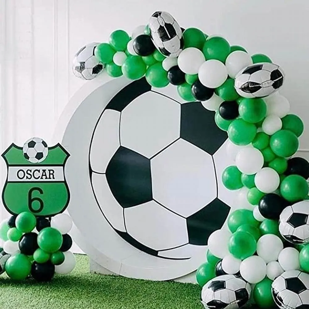 110pcs Green Soccer Balloon Garland Arch Kit for Football Birthday