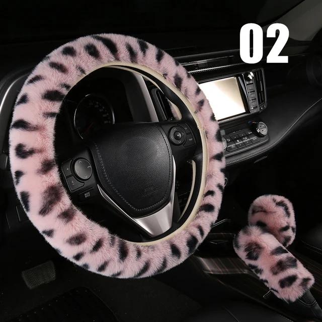 Coprivolante Leopardato In Peluche - Universale Per Auto 36-38 Cm - Foto 5