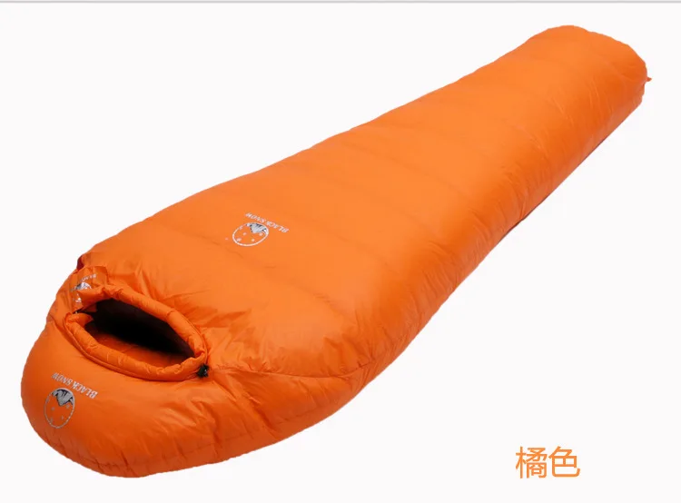 Factory supply BLACK SNOW/outdoor camping adult mummy light down sleeping bag stitching double