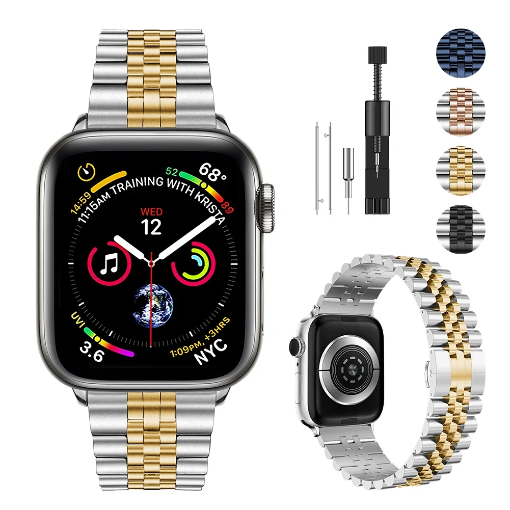 Premium Stainless Steel Metal Watch Strap Replacement Belt, Compatible with Apple Watch