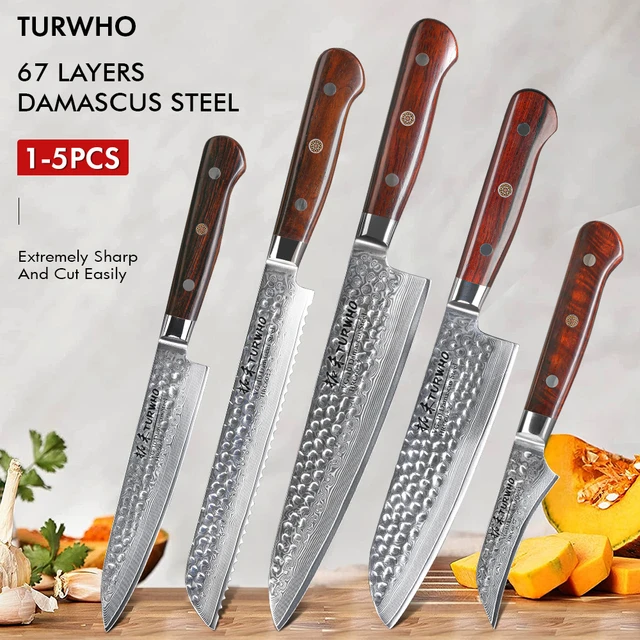 chef knife kitchen knives with sandalwood handle, damascus steel chef's  knife set - AliExpress