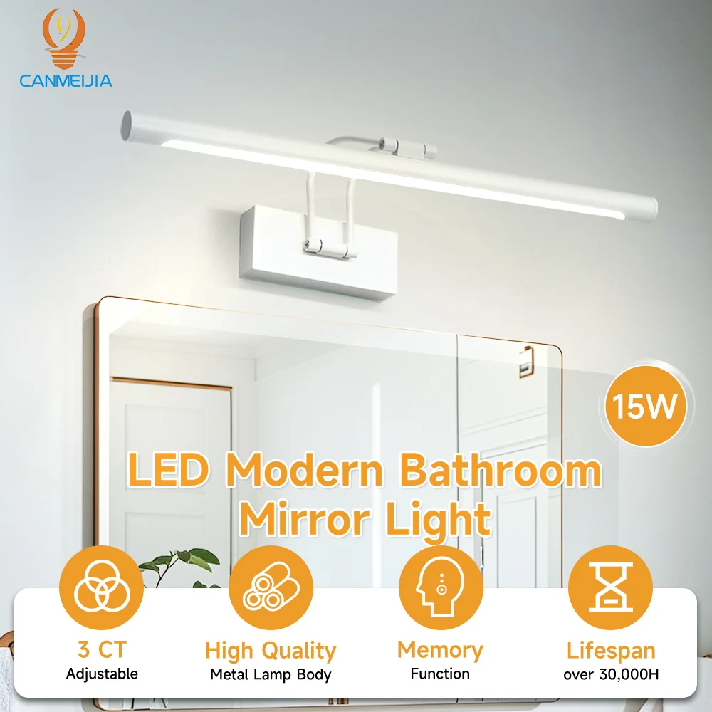 โคมไฟติดผนังกระจกห้องน้ําไฟ LED กันน้ําสําหรับ Make-up ตกแต่งบ้านโมเดิร์นในร่มโคมไฟกระจกอ่างล้างหน้าแสง 1