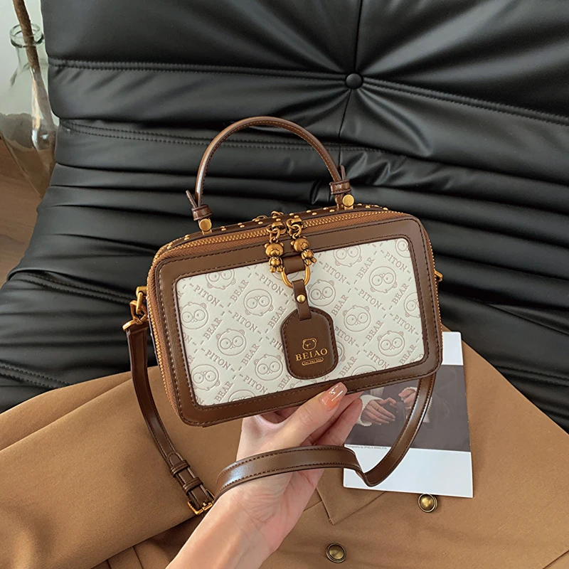 حقيبة نسائية متقاطعة بتصميم برشام، حقيبة كتف فاخرة...