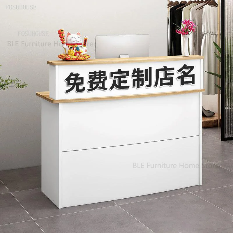 Company Reception Simple Desks Office Furniture Modern Cashier Counter Supermarket Bar Counter Reception Desks for Beauty Salon