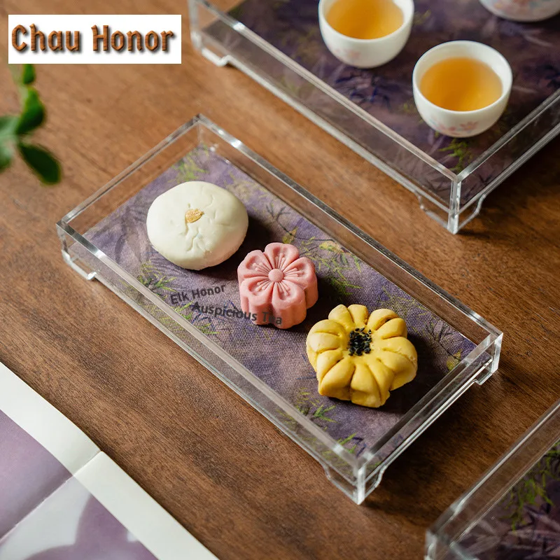 Concise Style Acrylic Pot Bearing Holder Gaiwan Heat Insulation Pad Dry Soaking Table Tea Tray Coasters Chinese Tea Set craft