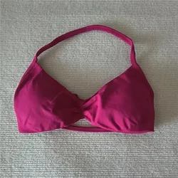 Women's High Support Strappy Sports Bra - Seamless Halter Yoga Tank - XS（old） (Wildberry color)