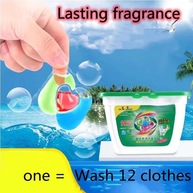 Magic Gel Beads for Washing Cleaner, Liquid Condensate Beads, Lasting Fragrance, Laundry Balls, Removing Gel, 30PCs per Box