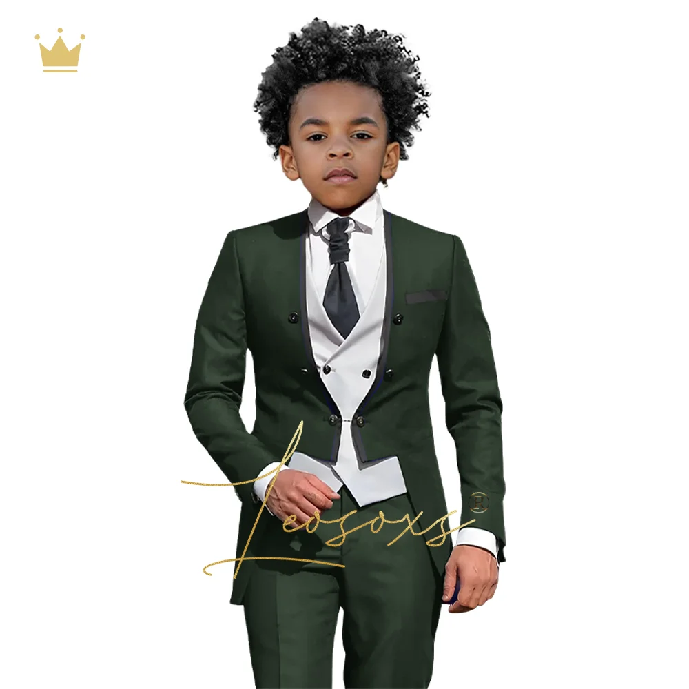 Boys suit 3 piece suit (coat + vest + trousers) long coat tuxedo wedding party wedding elegant dress cocktail dress