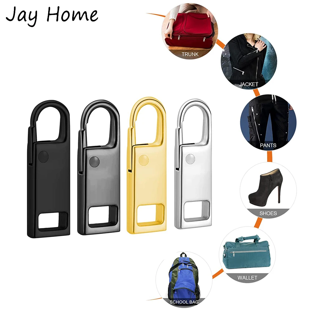 10Pcs Zipper Pull Replacement Kit Detachable Universal Metal Zipper Pull Tabs Repair Kit for Jackets Clothing Backpacks Boots