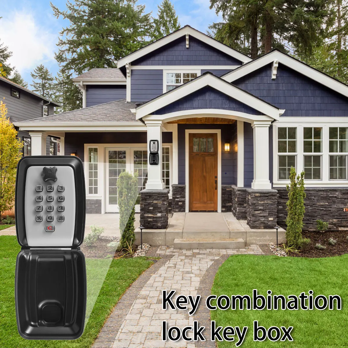 Metal Key Lock Box Outdoor Storage Safe