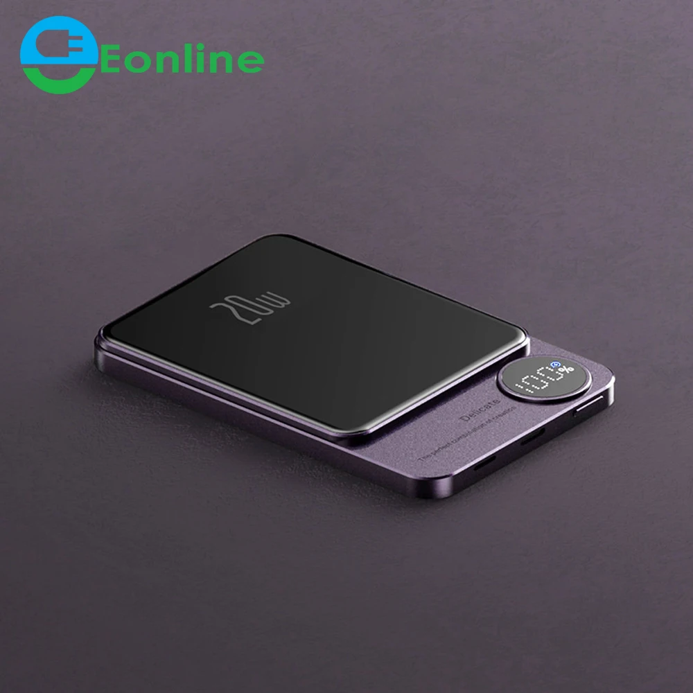 EONLINE 보조베터리 10000mAh 자기 보조베터리 무선 충전기 Mini 슬림 외부 보조 예비 배터리 대 한 iphone 12 13 14