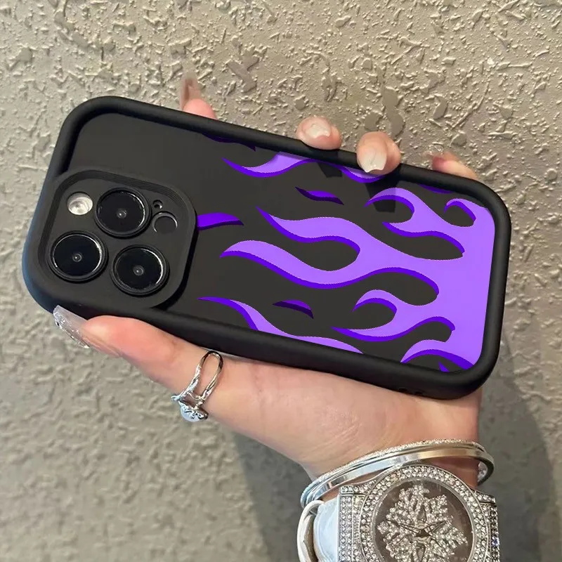 Personalized Purple Flame Pattern Phone Case Cover