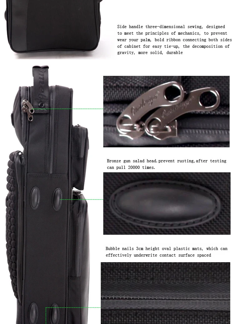 Fagottkoffer / Tasche PU-Leder schwarzer Rucksack für Blasinstrumente – Detail 12