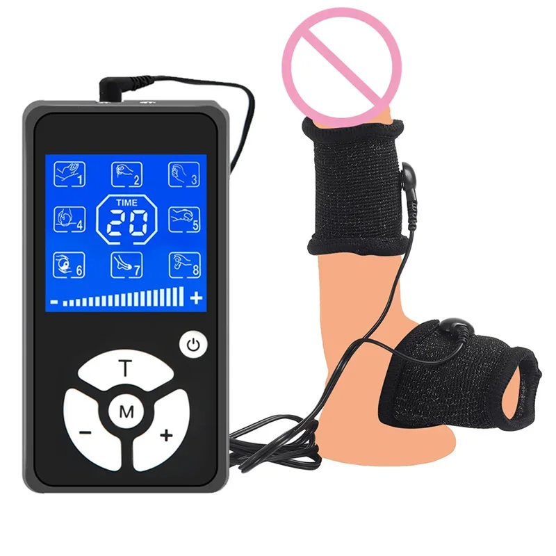 Pulse Massager Penis Ring Stimulation Cock Ring Medical Themed Penis Extender Masturbation Erotic Sex Toy For Men Electric Shock