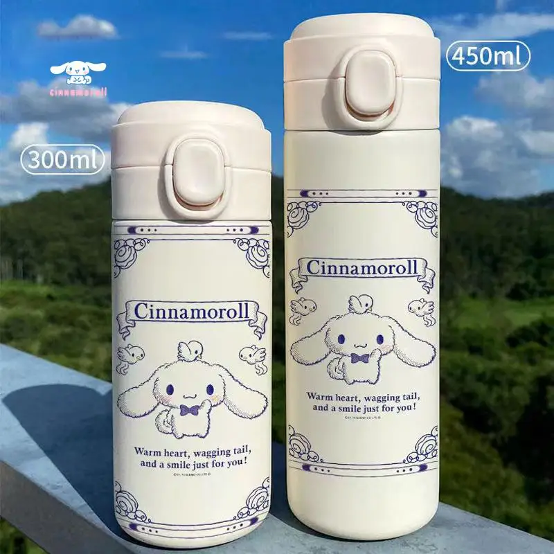 

Kawaii MINISO Cinnamoroll Student Thermos Cup Cartoon Large Capacity Stainless Steel Water Cup Japanese Ins High Color Water Cup