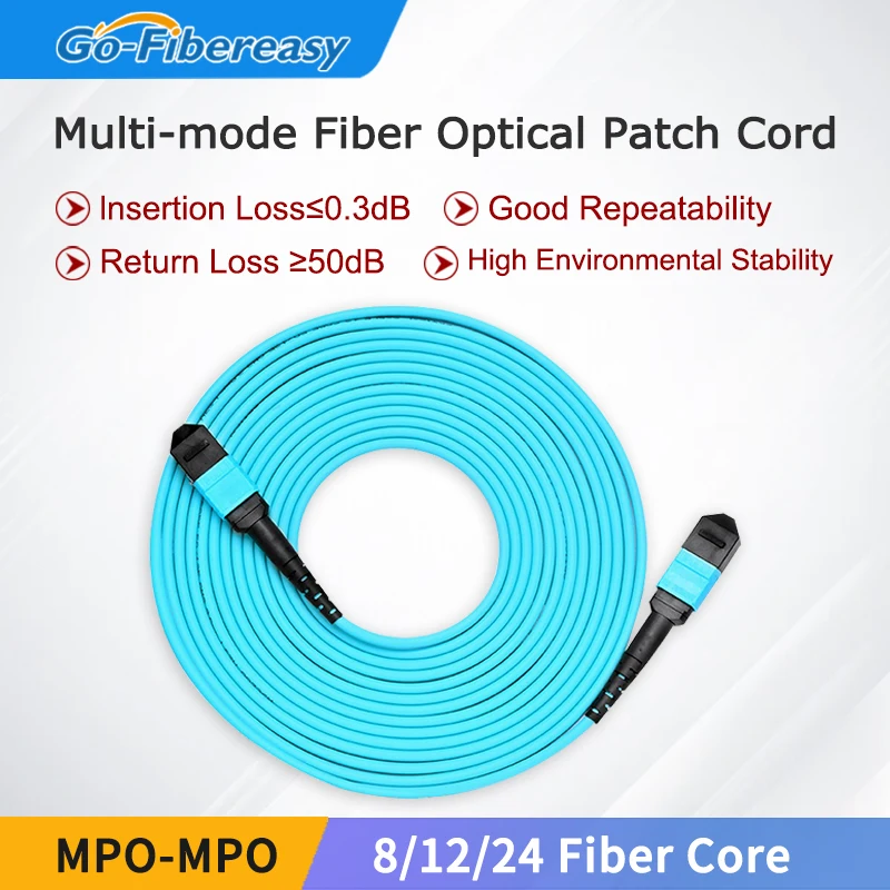 

40GbE/100Gb MPO/MTP to MPO Fiber Cable 12 Fibers Female, Type B 40GBASE-SR4,OM3 Multi-Mode, 1M,2M,3M,5M,10~50M Fiber Optic Cable