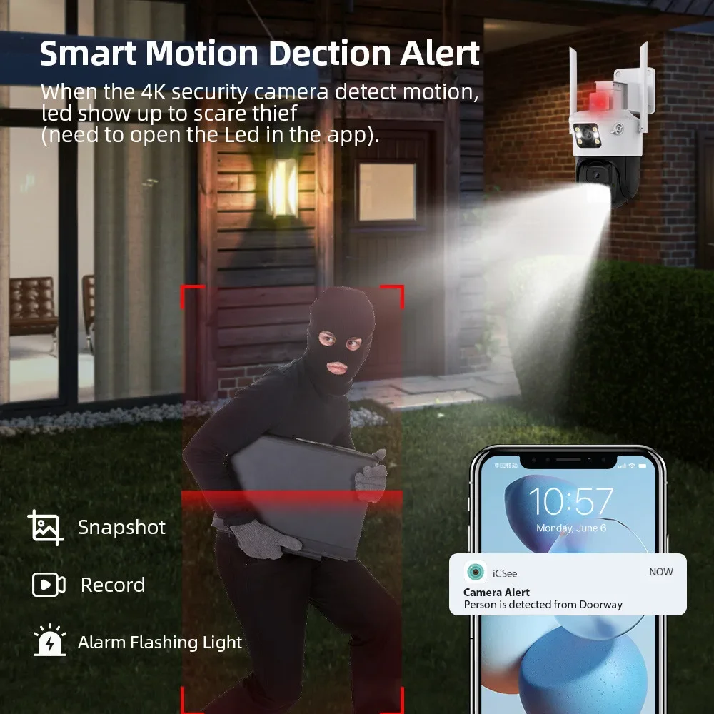 ߿ PTZ  ũ ī޶, AI ΰ ڵ   ,  , 4MP HD  IP ī޶, 1080P  