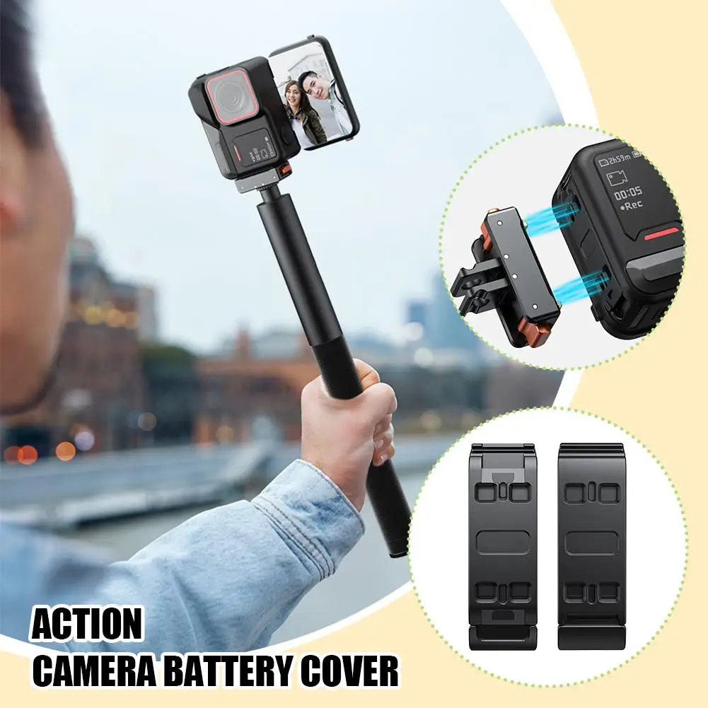 Description Picture 2 of itemFor Insta360 Ace Pro2 Battery Cover Sports Camera ACE/AC Interface Battery Cover Support Original Quick Release Aluminum Alloy