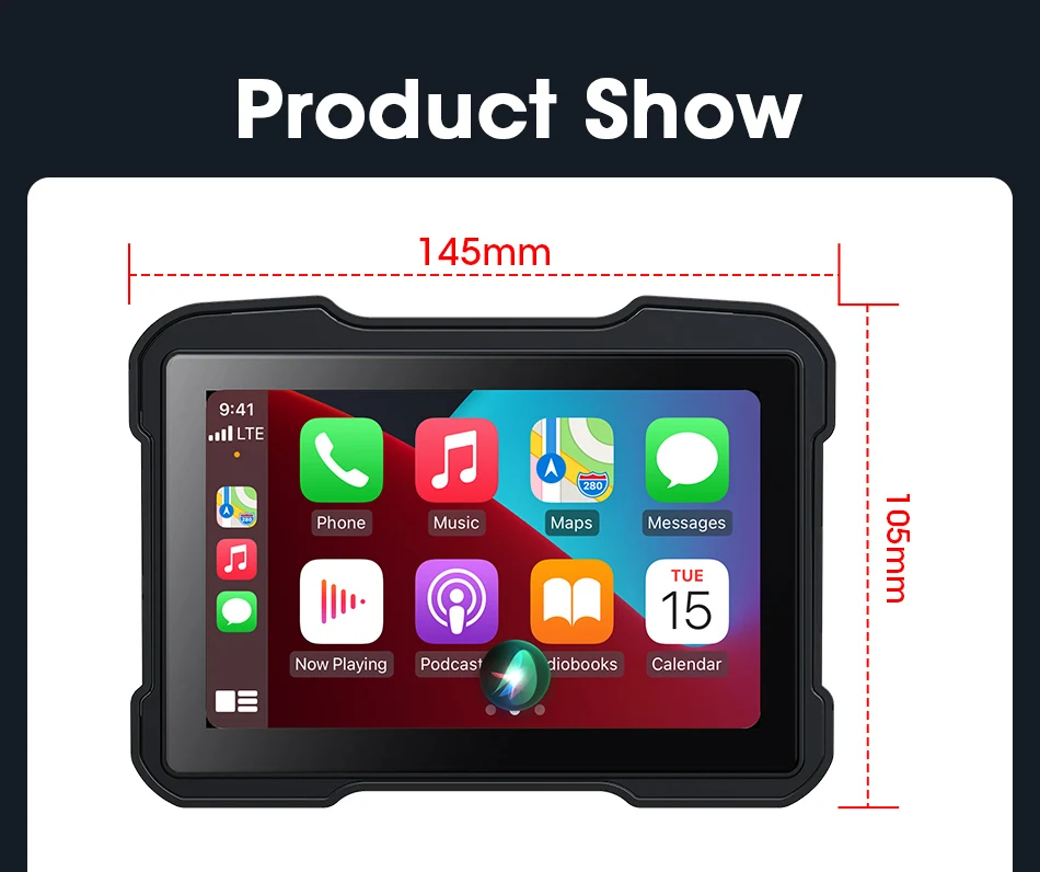 Srnubi 5-Zoll tragbares Carplay Android Auto Digital Motorrad-Armaturenbrett TPMS GPS für Motorrad-Navigations-Display BT5.0 – Detail 22