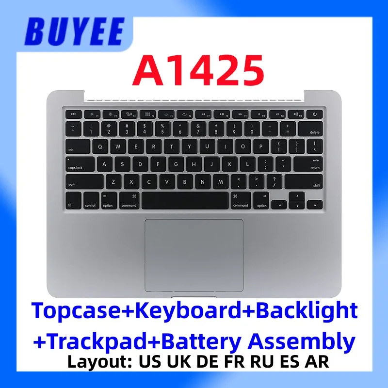 

Для Macbook Retina Pro A1425 Topcase клавиатура с подсветкой трекпад батарея в сборе США Великобритания испанский Франция Русский Немецкий Арабский