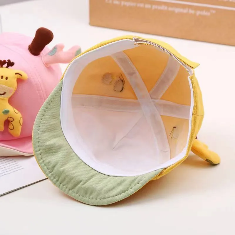 Cute Giraffe Baby Duckbill Hat Cartoon Toddler Soft Edge Duck Tongue Hat 6-18 Month Boy Girl Infant Sun Visors Kids Baseball Cap 6
