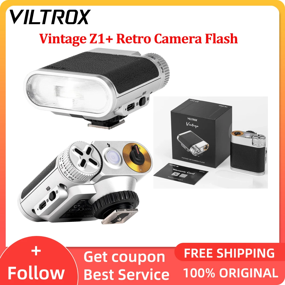 Viltrox 빈티지 Z1 레트로 카메라 플래시 전문 조명 7 조정 가능한 전력 레벨 스피드라이트 플래시라이트 캐논 니콘 용