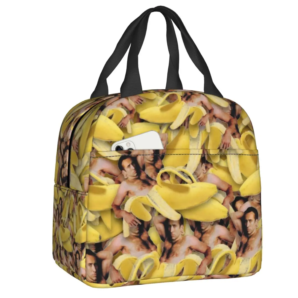 

Nicolas Cage Banana Pattern Resuable Lunch Box Women Waterproof Cooler Thermal Food Insulated Lunch Bag Office Work