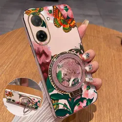 5 Colorful Butterflies Plating Phone Case - Redmi 9A Sport (Pink)