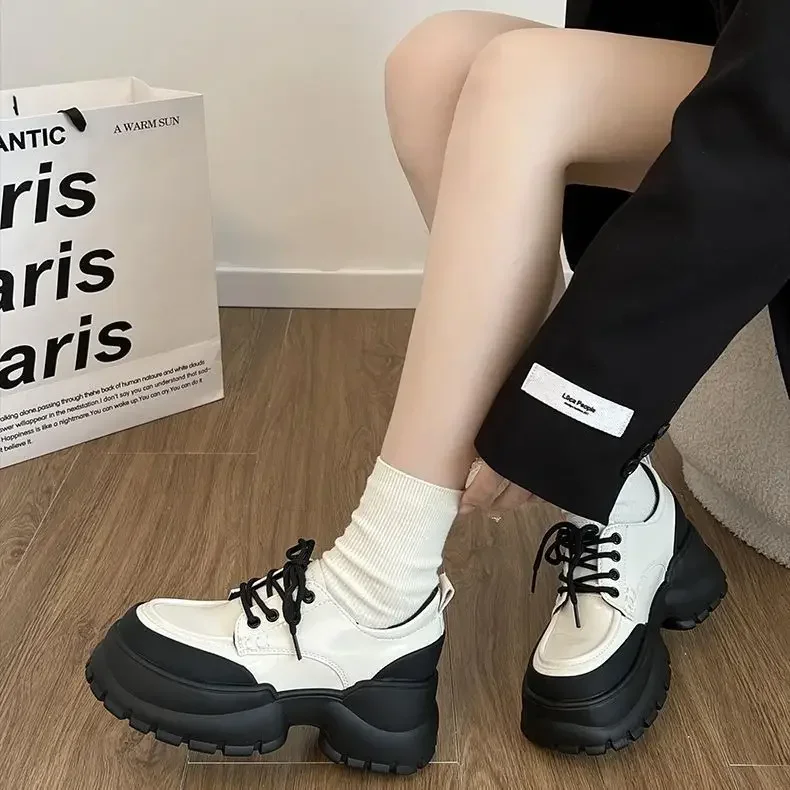 Designer Mixed Colors Women Sneakers New  Woman PU Leather Thick Sole Casual Shoes Ladies Platform Loafers Zapatos 2024