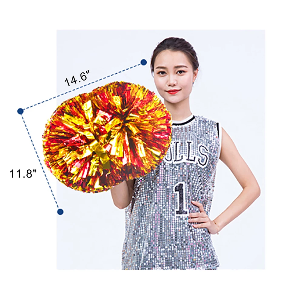 Cheerleading Pompoms Cheer Poms Team Accessories for Soccer Basketball Baseball for Sports Party Dance with Baton Handle
