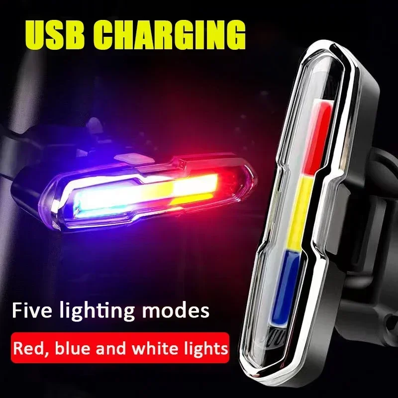 Bike Rear Tail Light 560 MAh Bicycle Lights Memory Mode Rainbow LED Warning Rech