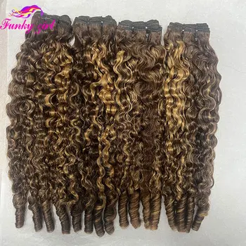 Highlight Curly Bundles 12A Burmese Curly Bundles 100% Human Hair Pixie Curls Raw Hair Bundles Unprocessed Human hair Deals Full 1