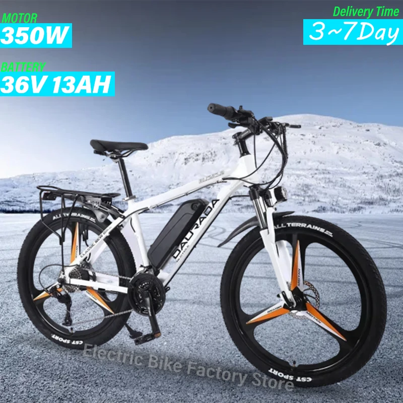 AKEZ 350W Brushless Motor All-Terrain Electric bicycle 48V 13AH lithium battery Snow Electric bike 26-inch Tire Urban Off E-Bike electric bike electric bicycle