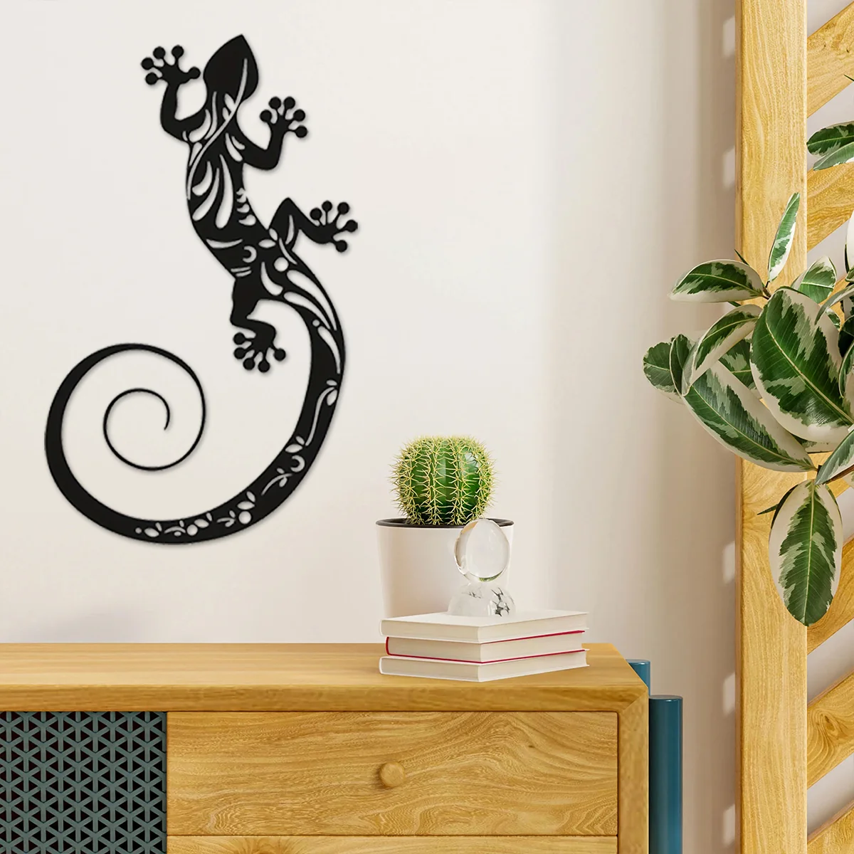 

Hello Young 3D Lizard Metal Wall Art Eye-Catching Home Decor Living Room Bedroom Office Decor Metal Wall Hanging Decoration