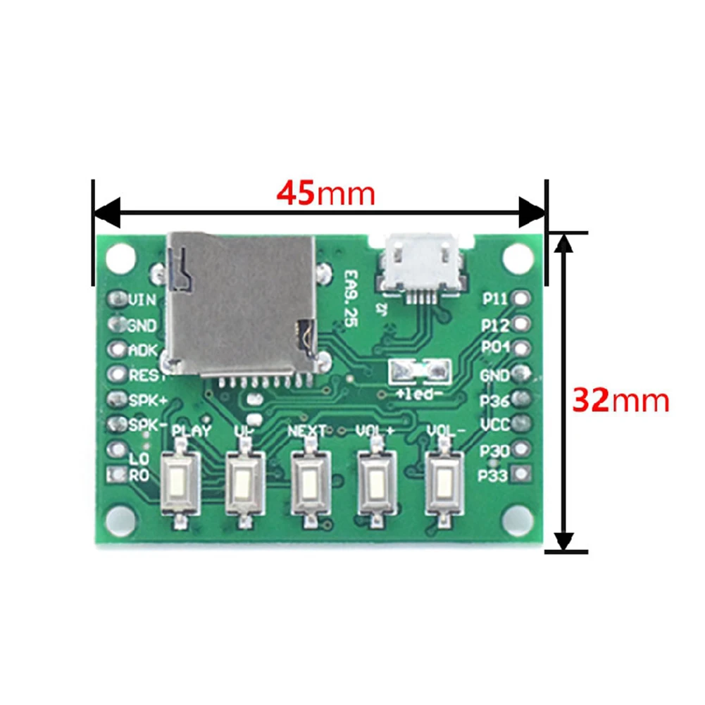 MP3 Music Voice Playback Kit Sound Recording Module PIR Infrared Sensor Support USB Download TF Card DIY Shop Welcomer sound module player