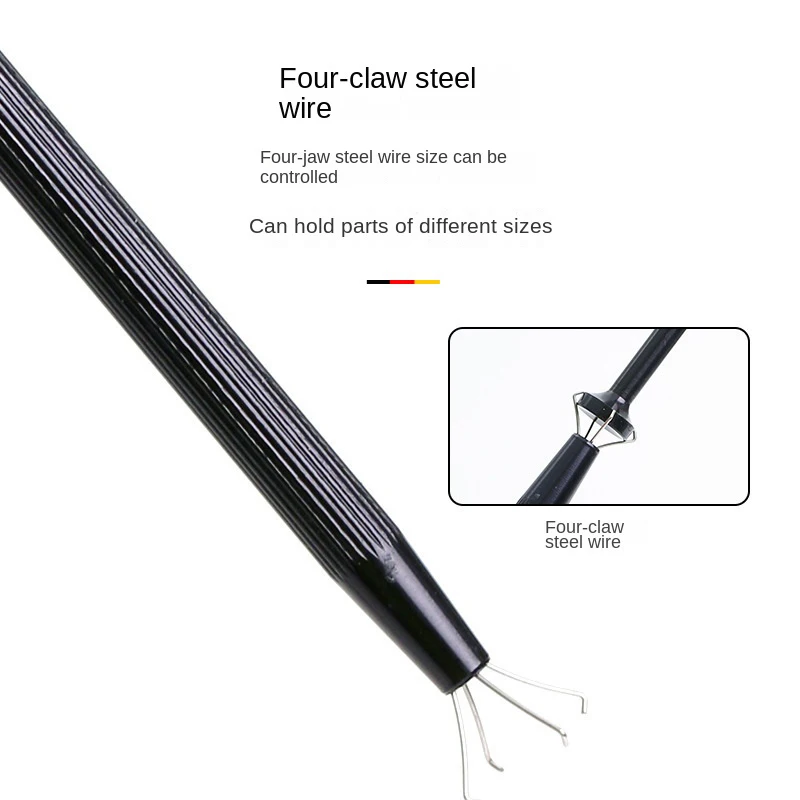4 Prongs Pick Up Tool, Claw Tweezers for Jewelry IC Chip Electronic Components Nail Clamping Gem, Prong Holder Picker Grabber