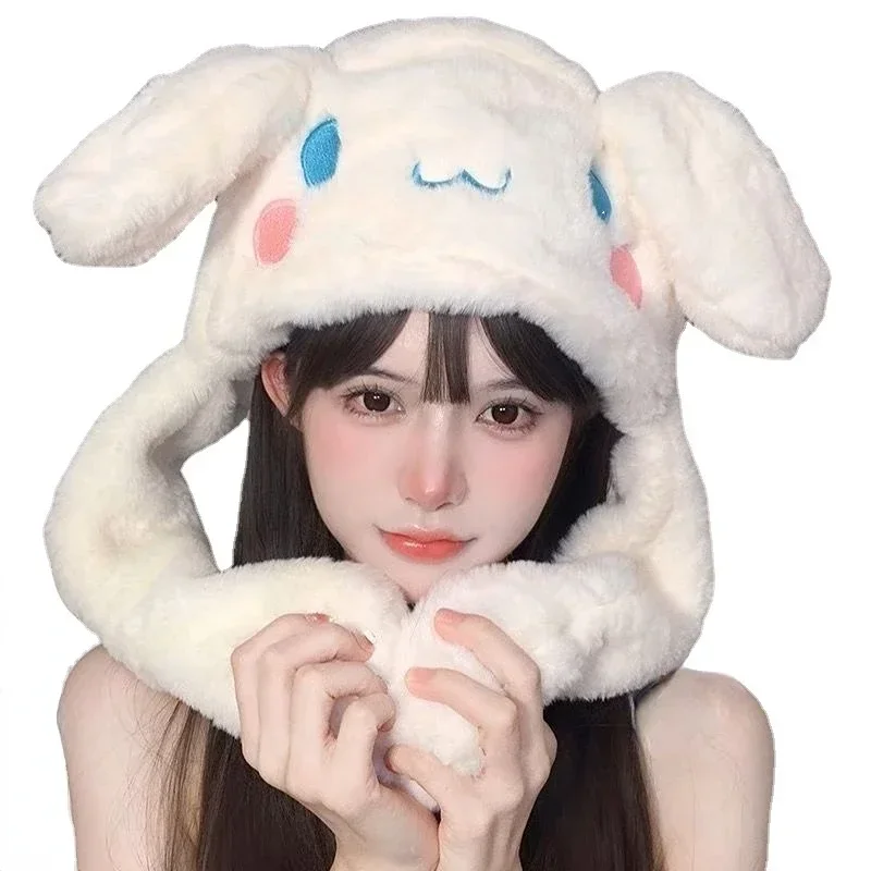 

Japanese Plush Jade Dog Hat Female Cute and Sweet Will Move Ears, Students Warm Ear Protection Hats Sanrio Series Girls