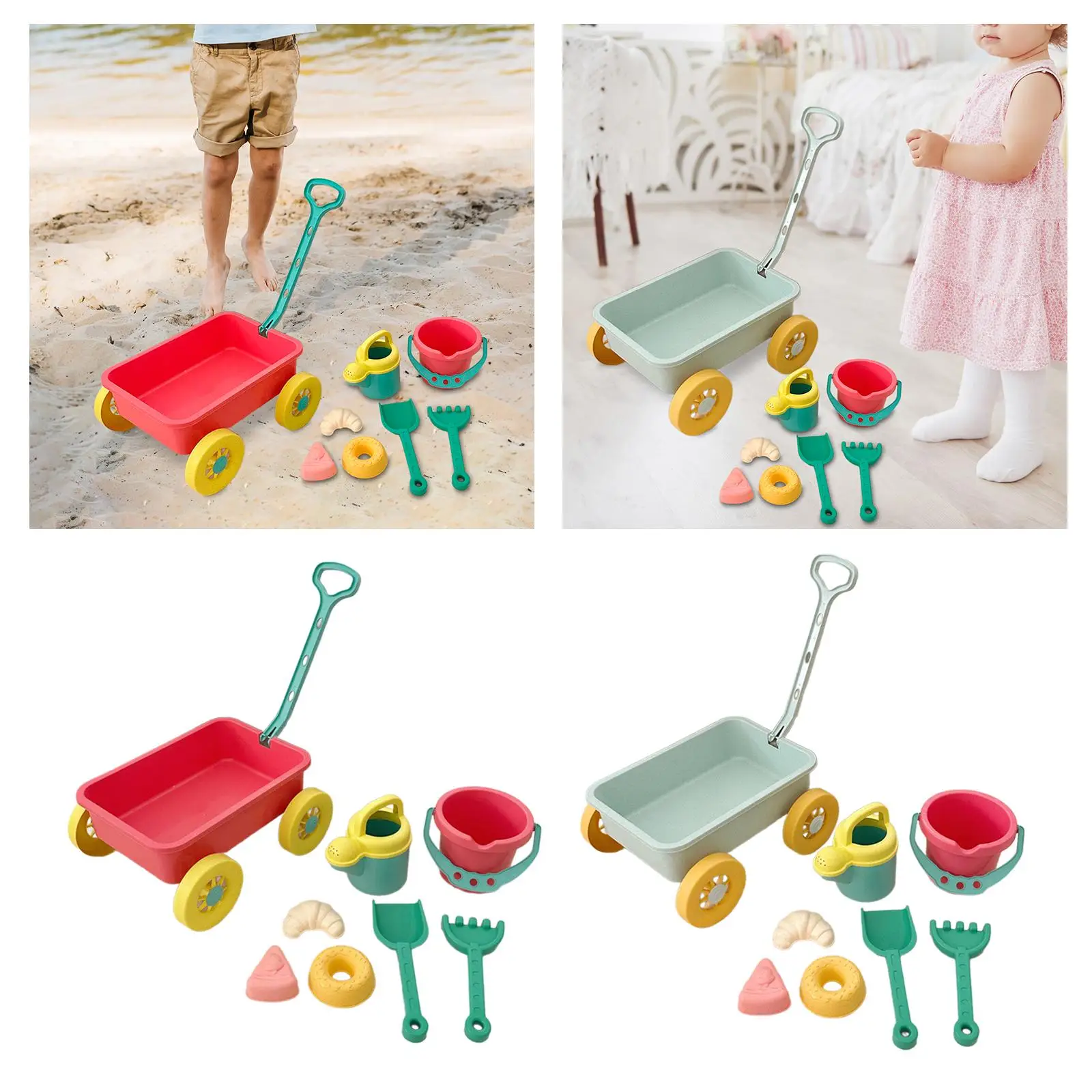 Beach Toy Montessori Kids Pretend Play Wagon for Hiking Party Bathtime Toy