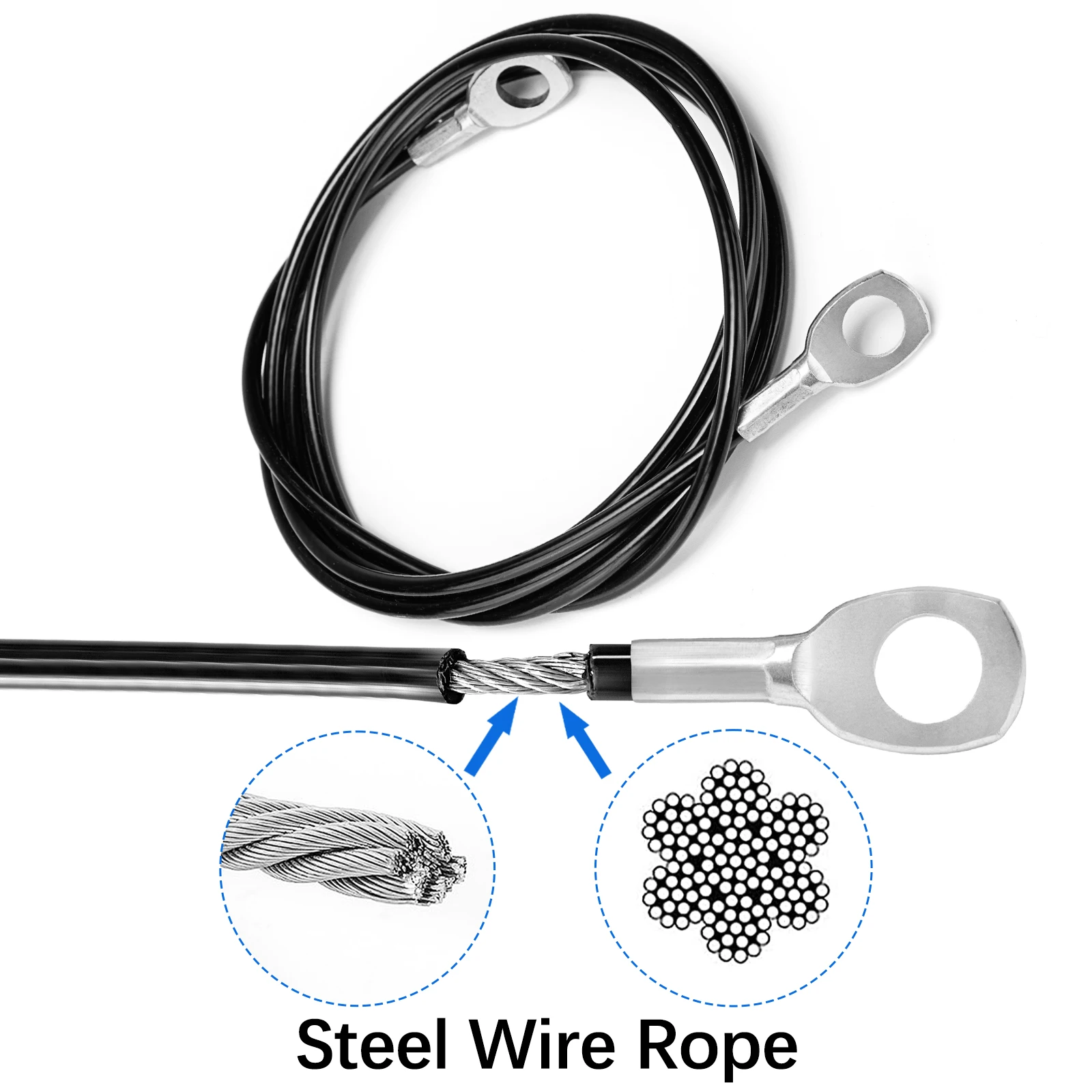 Fitness Pulley Cable High-Strength Durable Steel Wire For Home Gym Equipment Perfect Replacement For Powerhouse Gym