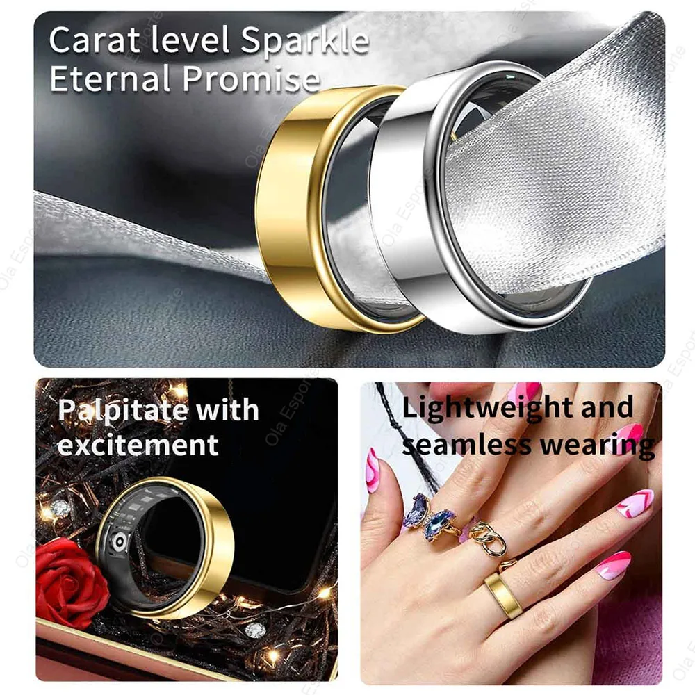 2026 New Smart Ring Premium Smart Ring Waterproof Heart Rate Remote Control Multiple Sports Modes Sleep Health Fitness Thin Ring 2