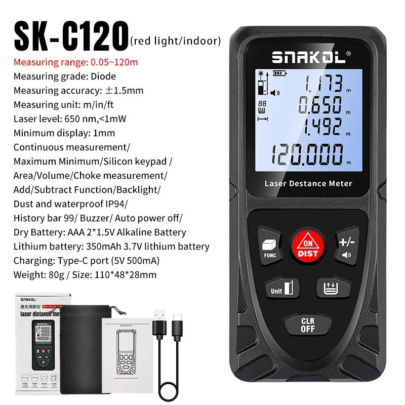 Professional Digital Laser Distance Meter and Rangefinder Tool