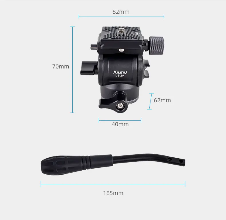 XILETU LS2A Hydraulic Ball Head Pan Tilt for Panoramic Shooting Tripod with Arca-Swiss Clamp for Monopod and Tripod