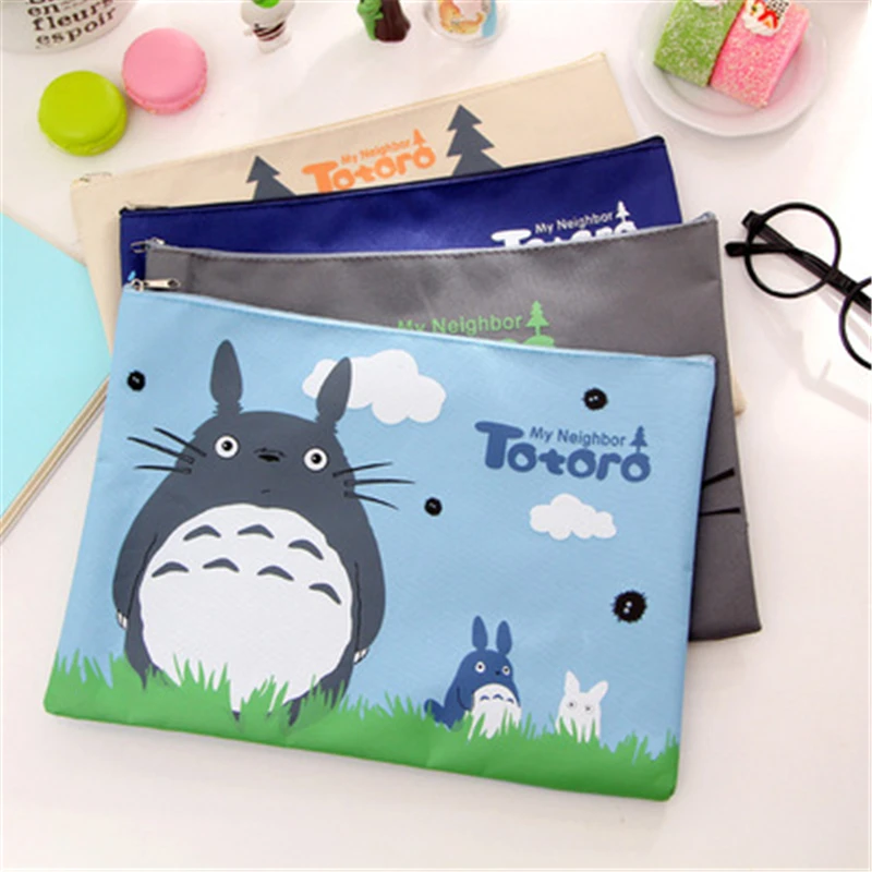 

BW139 day Korean version of canvas zipper A4 bag data Japanese cat test bag men and women vStationery office accessories for sta